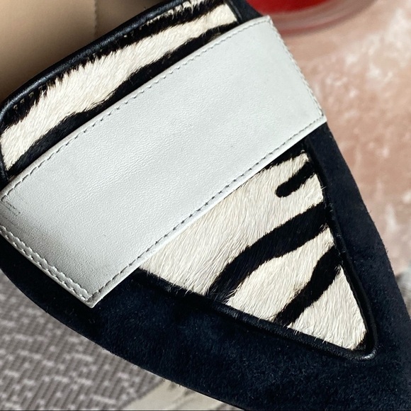 Clarks Laina Zebra Print Black Suede Loafer Flat Pointed Sample shoe size 7.5 - Picture 6 of 13